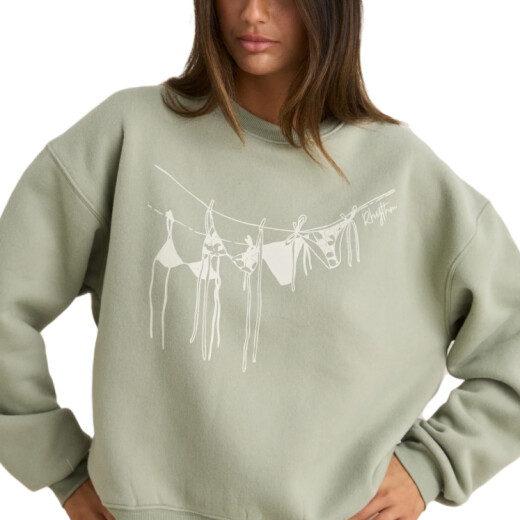 Buzo Rhythm Melia Crew Neck Fleece - Verde Buzo Rhythm Melia Crew Neck Fleece - Verde