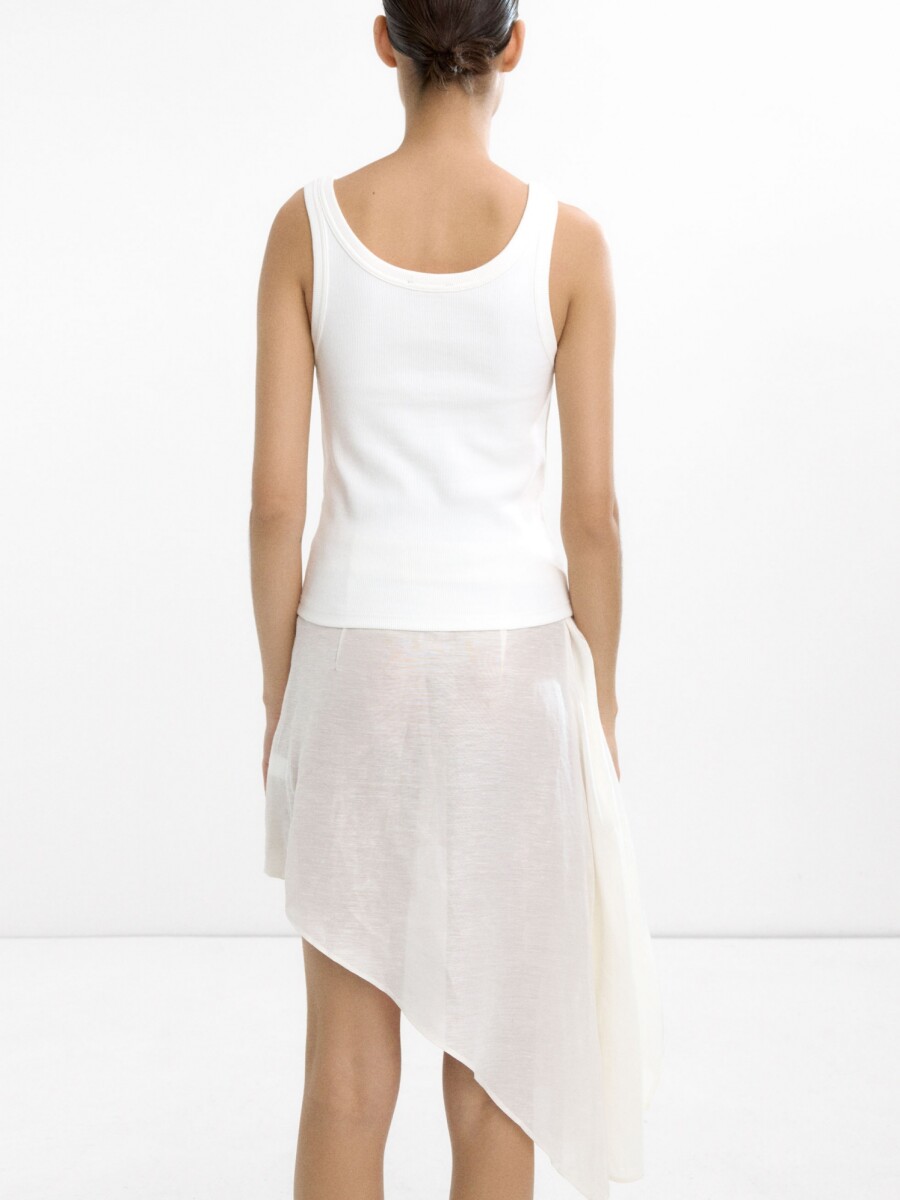 Top Con Flores De Abalorios blanco