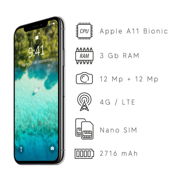 Iphone X (10) 3/64 Gb Re-certificado 4g NEGRO