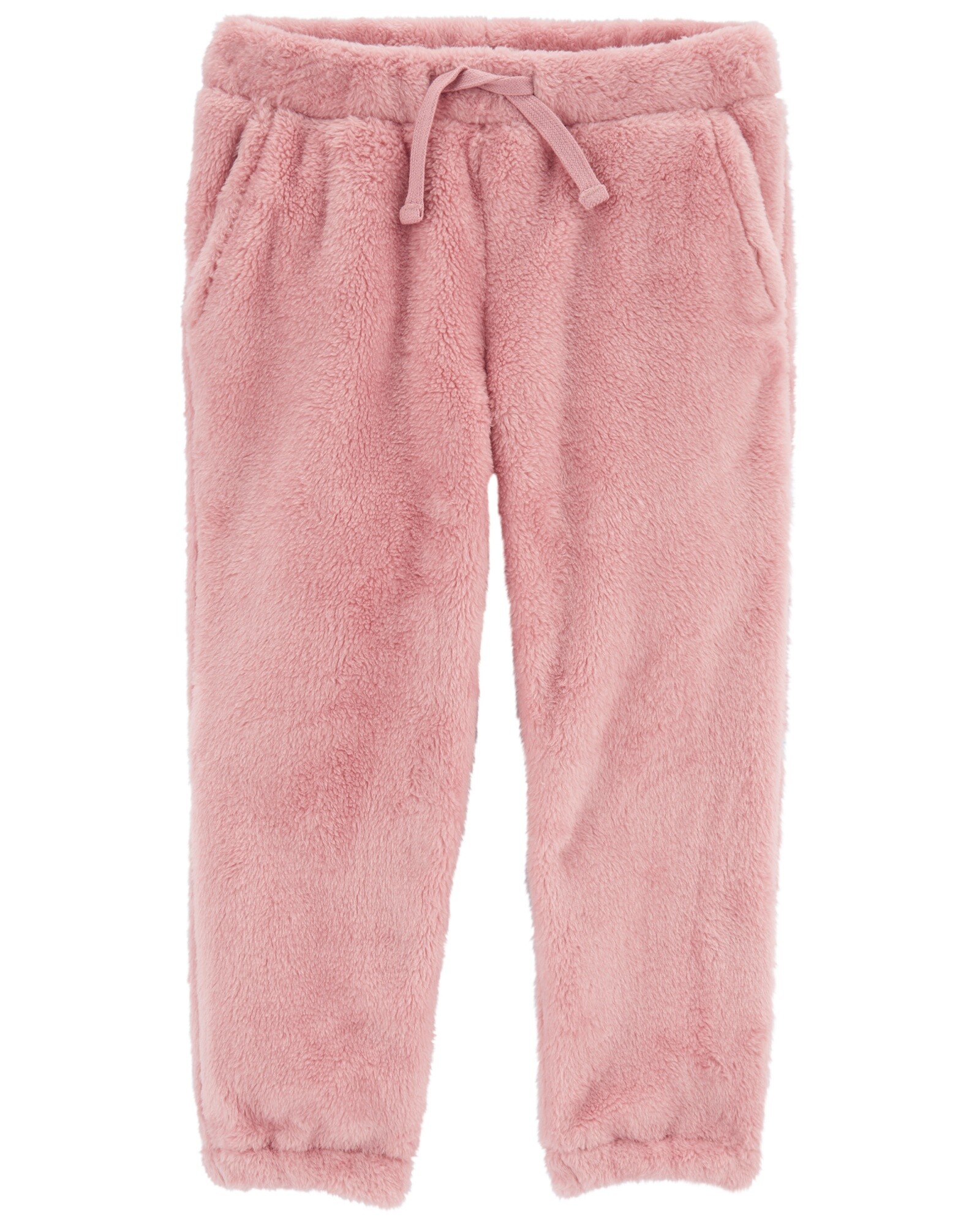 Pantalón de sherpa, rosado Sin color