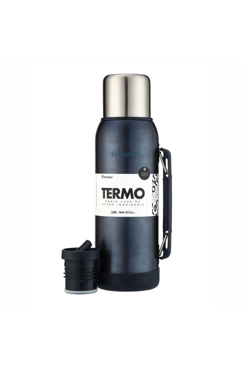 TERMO TERRANO NEW 1LT CON MANIJA PREMIUM AZUL METAL