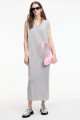 VESTIDO TEJIDO MAXI Gris