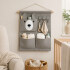 Organizador Colgante Infantil Osito Perchero Bolsillos Gris 1