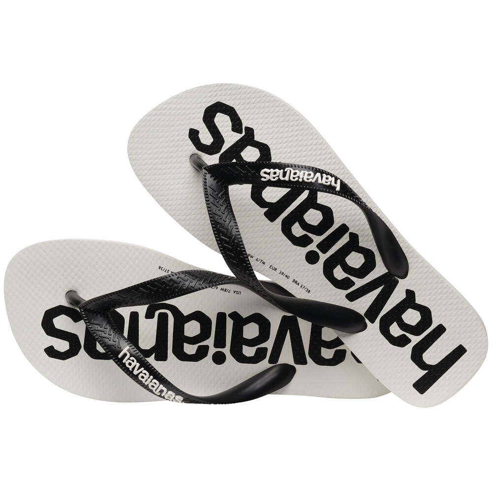 Sandalias Havaianas Top Logomania 2 Unisex Blanco/Negro/Blanco
