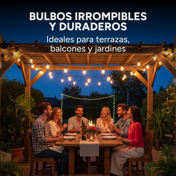 Guirnalda Guia De Luces Led Solar 6.5 Mts Luz Cálida Control Variante Calida