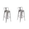 Taburete Tolix Pack 2 unidades En Metal Con Respaldo Gris