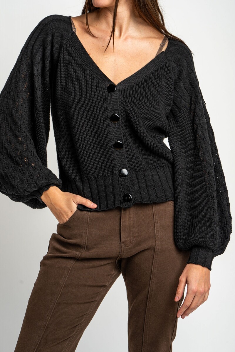 Cardigan Algodón Negro