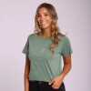 Remera Dama M/Corta Alg.C/Bordado Canva XS-XL Verde