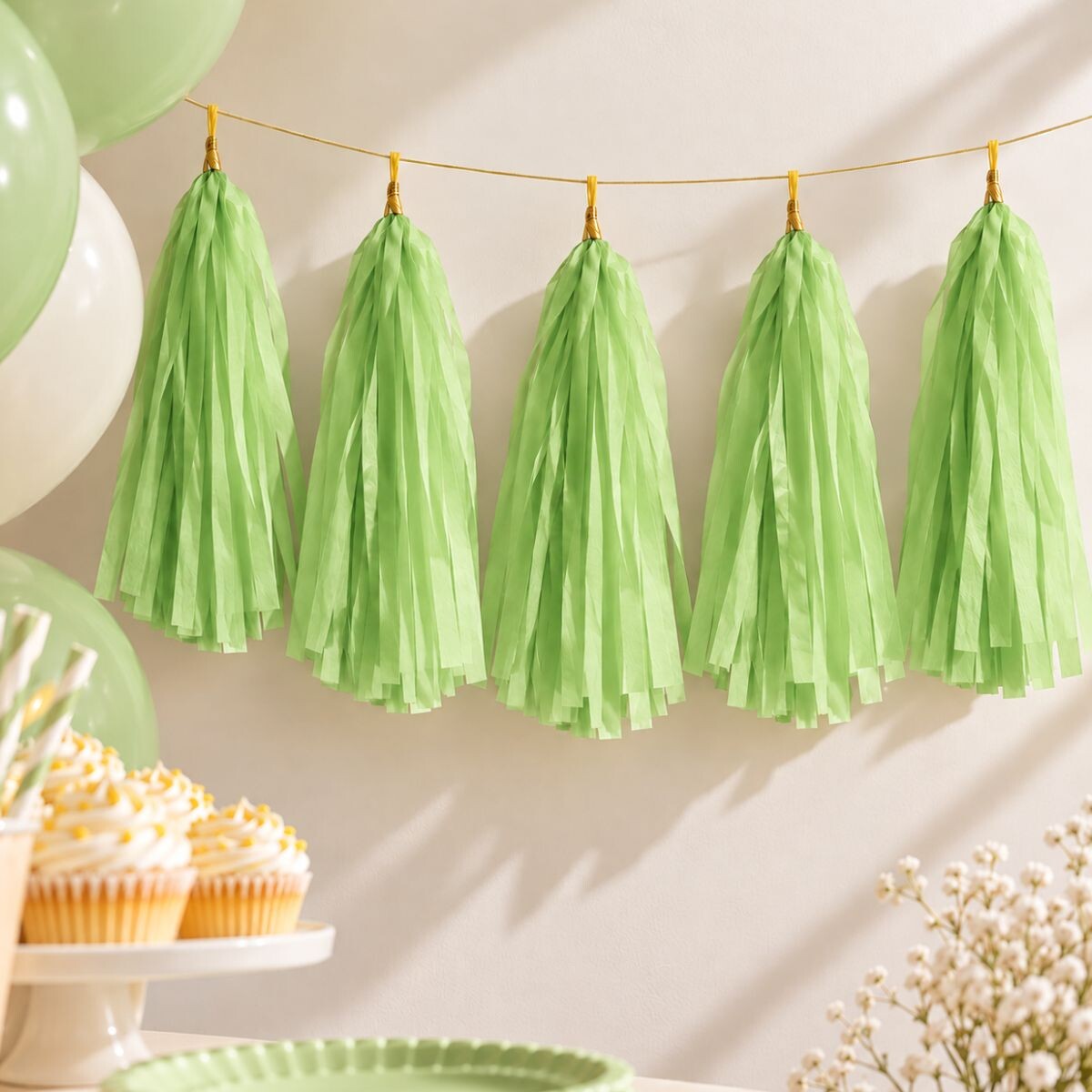 Guirnalda de Flecos de Colores - Verde 