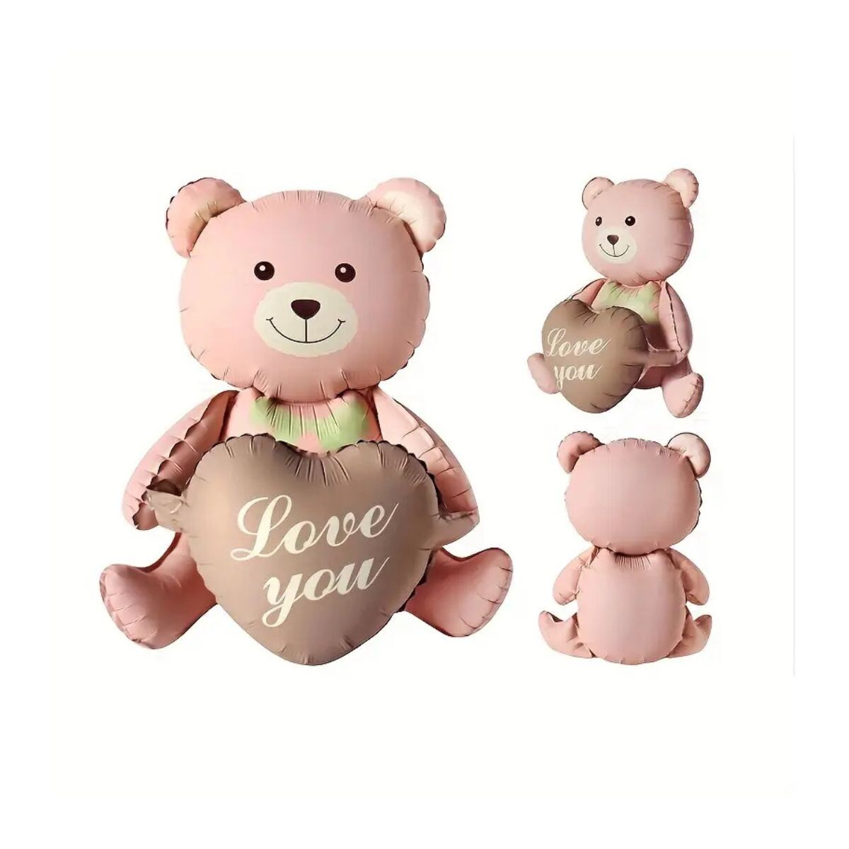 Globo Oso Love You - Rosa con Marron 