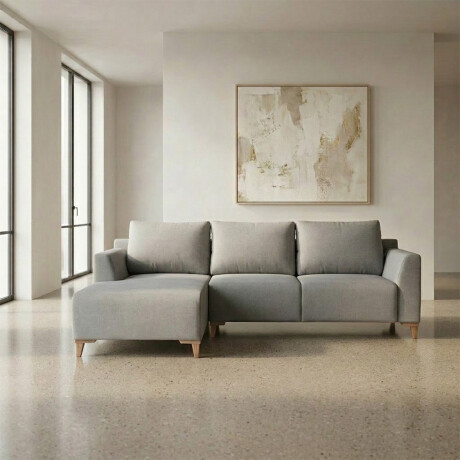 Rinconera Gino - Tela Microfibra - Chaise izquierdo TC1009 (Plata)