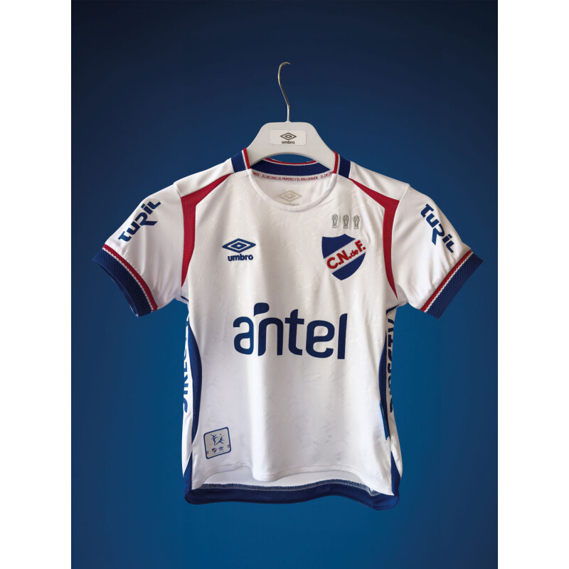 Camiseta Infantil Umbro Home Oficial 2025 Blanco - Azul Real - Rojo