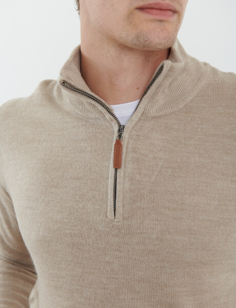470415 SWEATER MEDIO CIERRE HARRINGTON URBAN Beige Melange