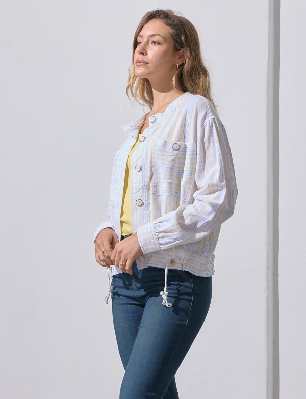Chaqueta Lino AMARILLO/MULTI