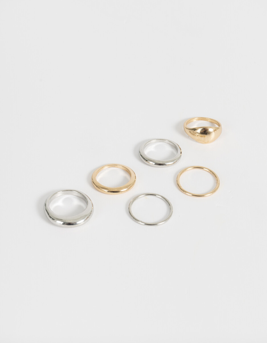 Set De Anillos Chunky 