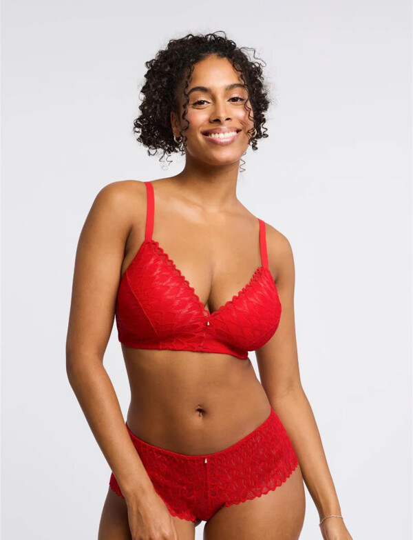 Bra Sin Aro Encaje ROJO