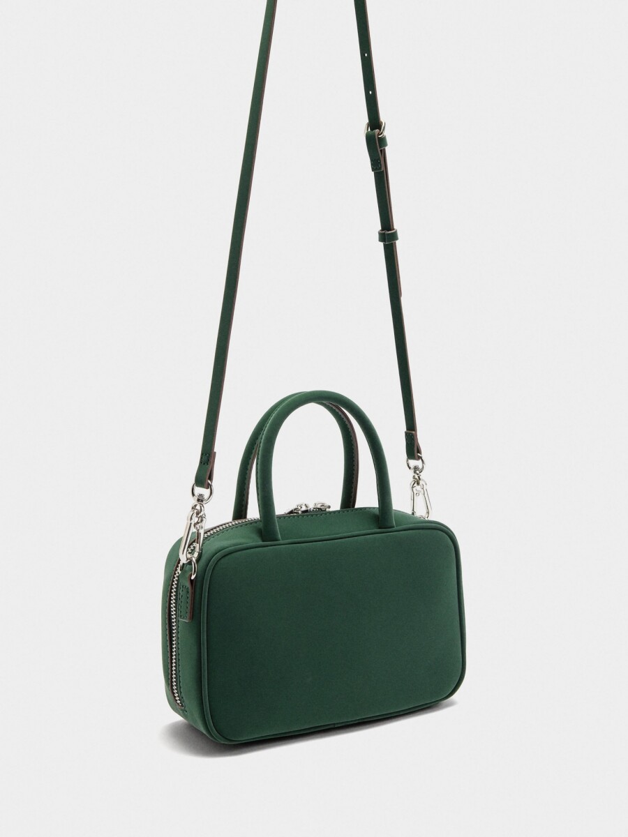 Bolso Bowling De Textura Suave verde