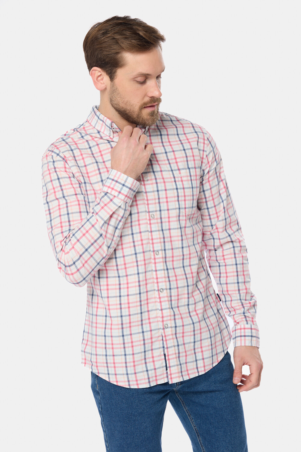 CAMISA A CUADROS Blanco