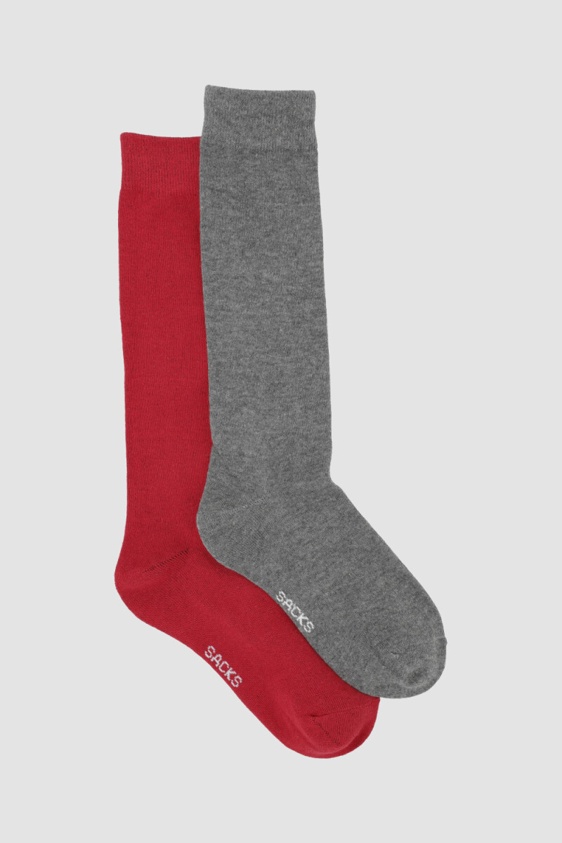 Pack de 2 medias en mezcla de algodón y largo 3/4. ideal par - Variante 27 