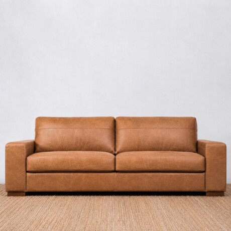 Sillón Cuero Octavio 3 Cuerpos Amendoa U