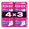 Kotex toallas femeninas pack 4x3 Extra protección
