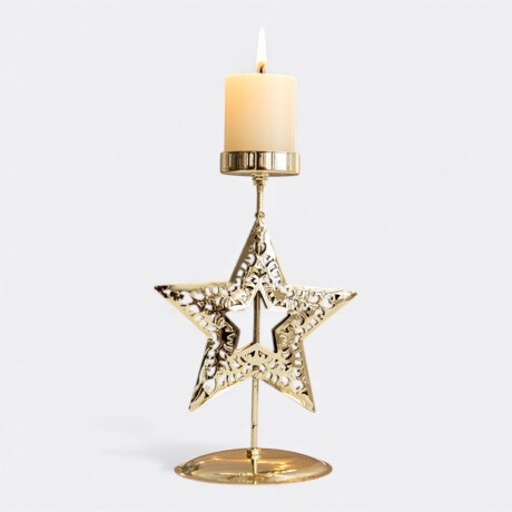 Porta Vela Candelabro Navideño Estrella