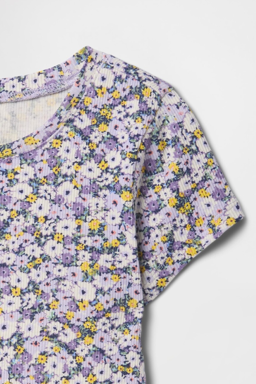 Remera Rib Toddler Niña Multi Floral
