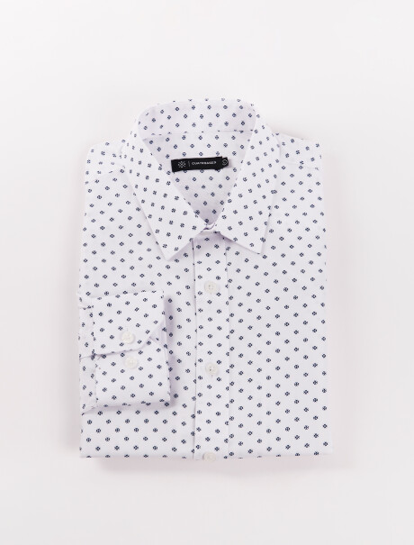 Camisa estampada blanco/azul