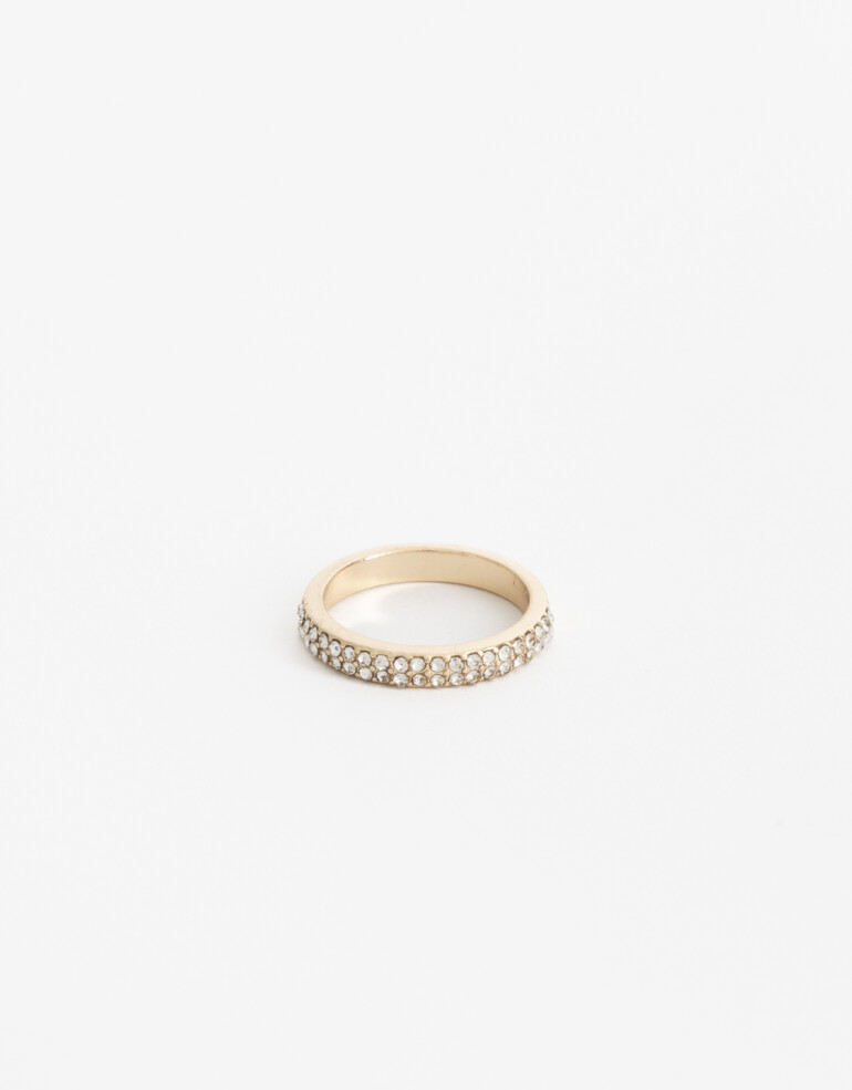 Anillos Chicos Special Price Anillo Metal Strass - Dorado