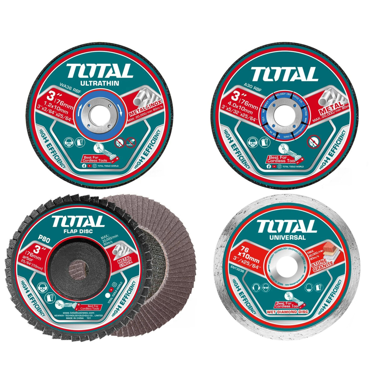 Set 30 Discos Corte Y Desbaste Para Mini Amoladora 3" 