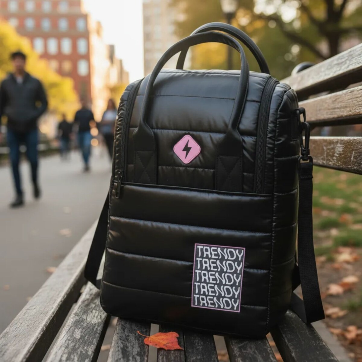 Mochila Trendy con correa desmontable - Negro 