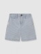 Pantalon De Micro Rayas Azul Claro