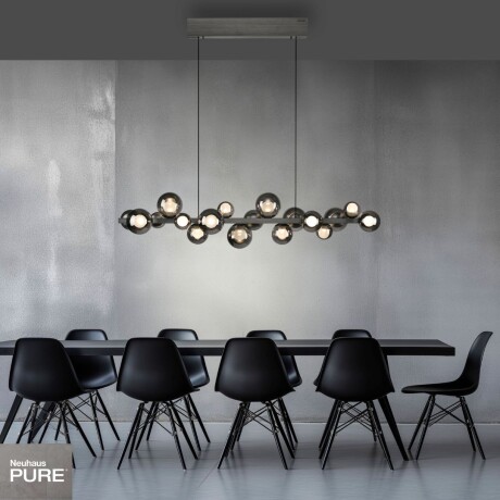 Colgante led 18 esferas 32w motorizado a control remoto con varias funciones PLATA