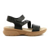 Country Sandalia Mujer Tira Ancha-tira Cruzada C/pulsera Y Velkro Negro