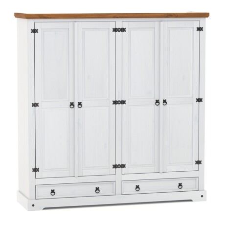 Ropero Mexicano 4 Puertas Blanco 100% Madera Ropero Mexicano 4 Puertas Blanco 100% Madera