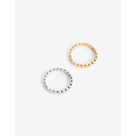 Sets Anillos Metal Combinacion bicolor