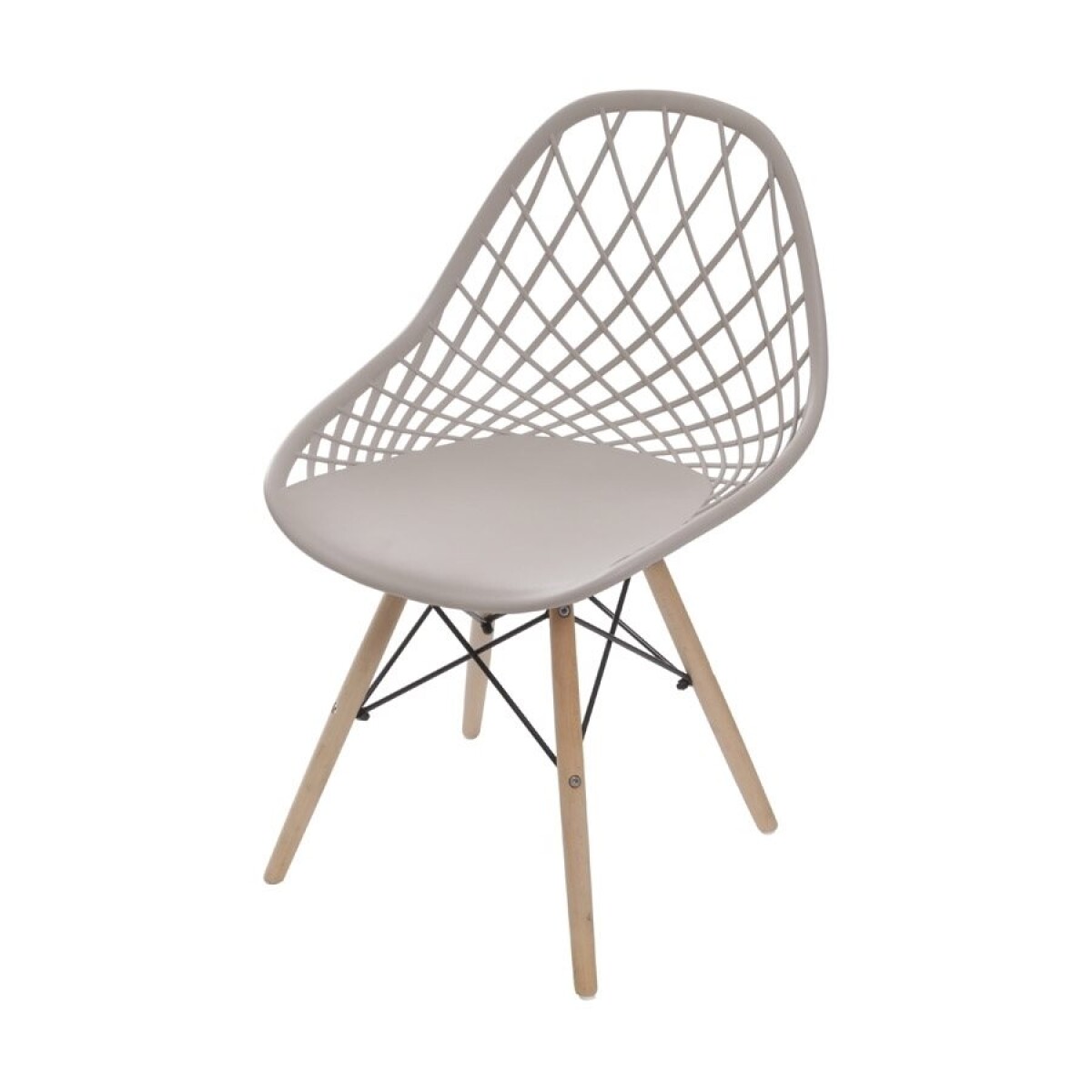 Silla Kaila Base En Madera - Beige 