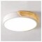 Luminaria Plafón Led 50cm Metal Y Madrera Luz Cálida Blanco