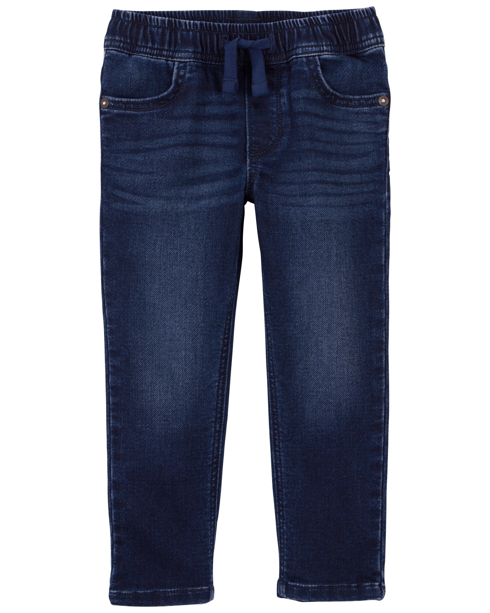 Pantalón jean, estilo deportivo, azul oscuro. Talles 2-5T Sin color