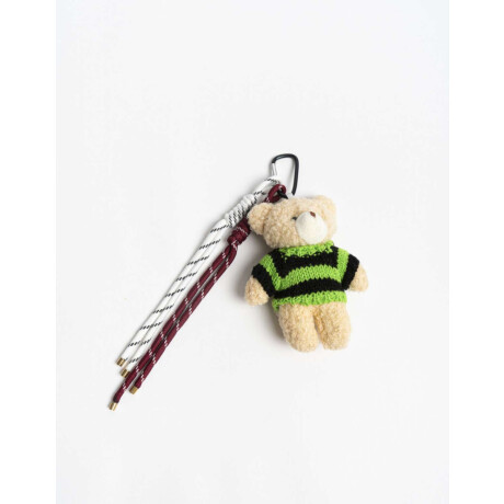 Llavero Oso De Peluche Con Cordón Combinacion Multicolor
