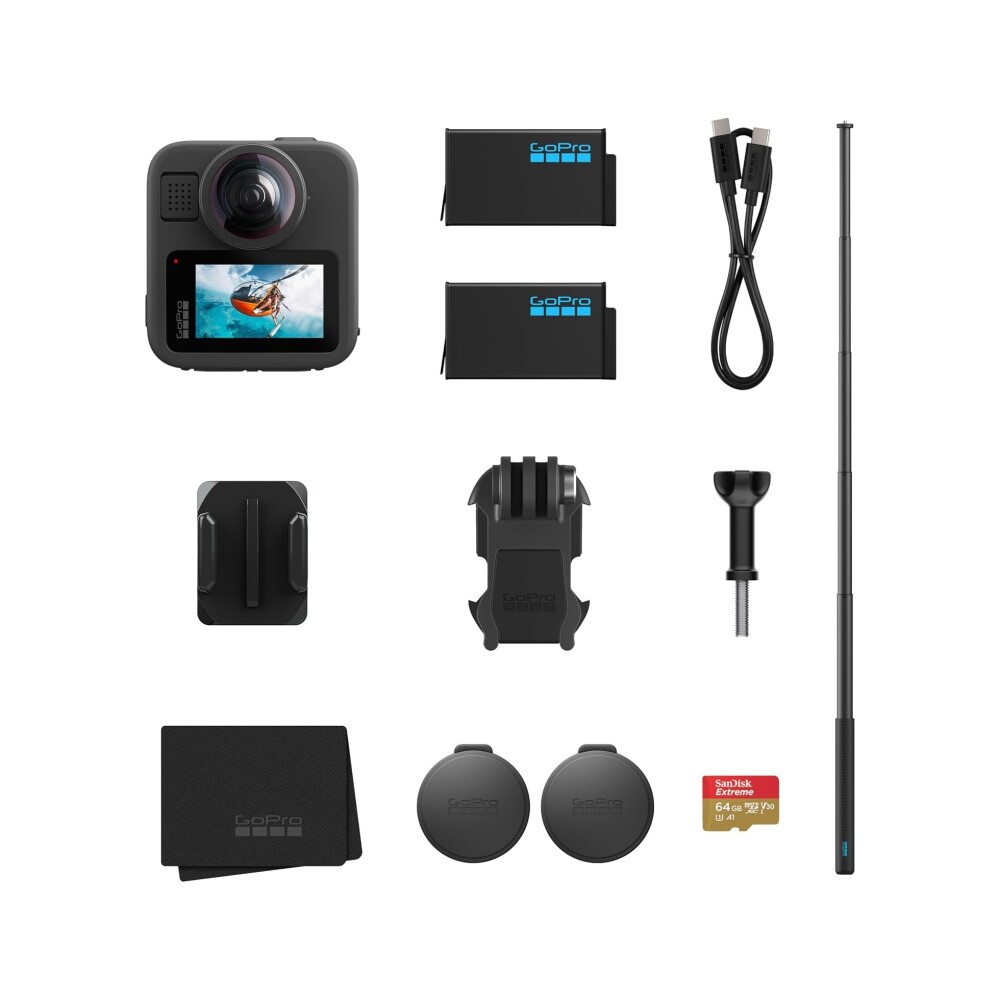 GoPro Max2 True 8K 360 + Paquete de Accesorios + Kit de Reemplazo de Lentes GoPro Max2 True 8K 360 + Paquete de Accesorios + Kit de Reemplazo de Lentes