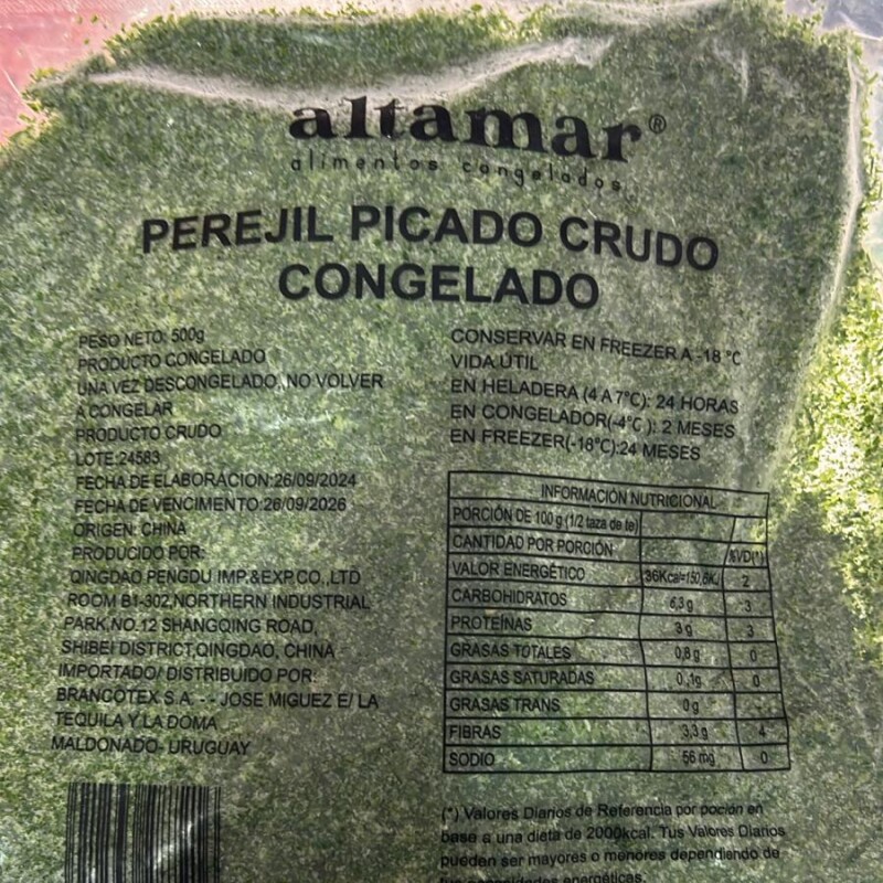 PEREJIL PICADO 500 GRS PEREJIL PICADO 500 GRS