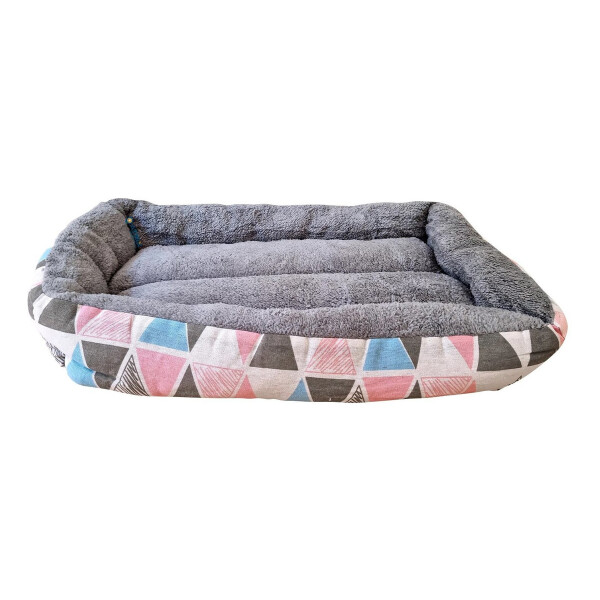 Cuna Cama Cucha Mascota Perro Gato Rectangular 70 X 48 Variante Triángulos