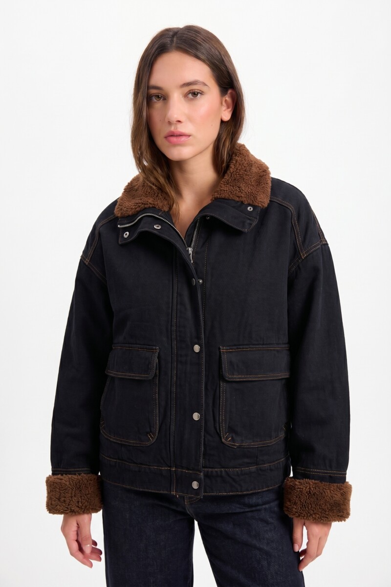 Chaqueta Polar Negro/Marrón