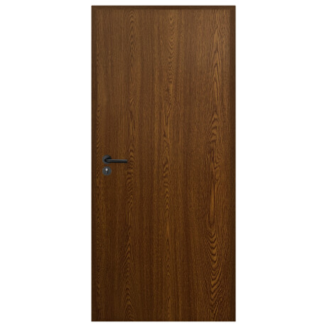 Puerta Interior en MDF con Marco y Cerradura Lumax Marrón Oscuro Lisa Herraje Negro