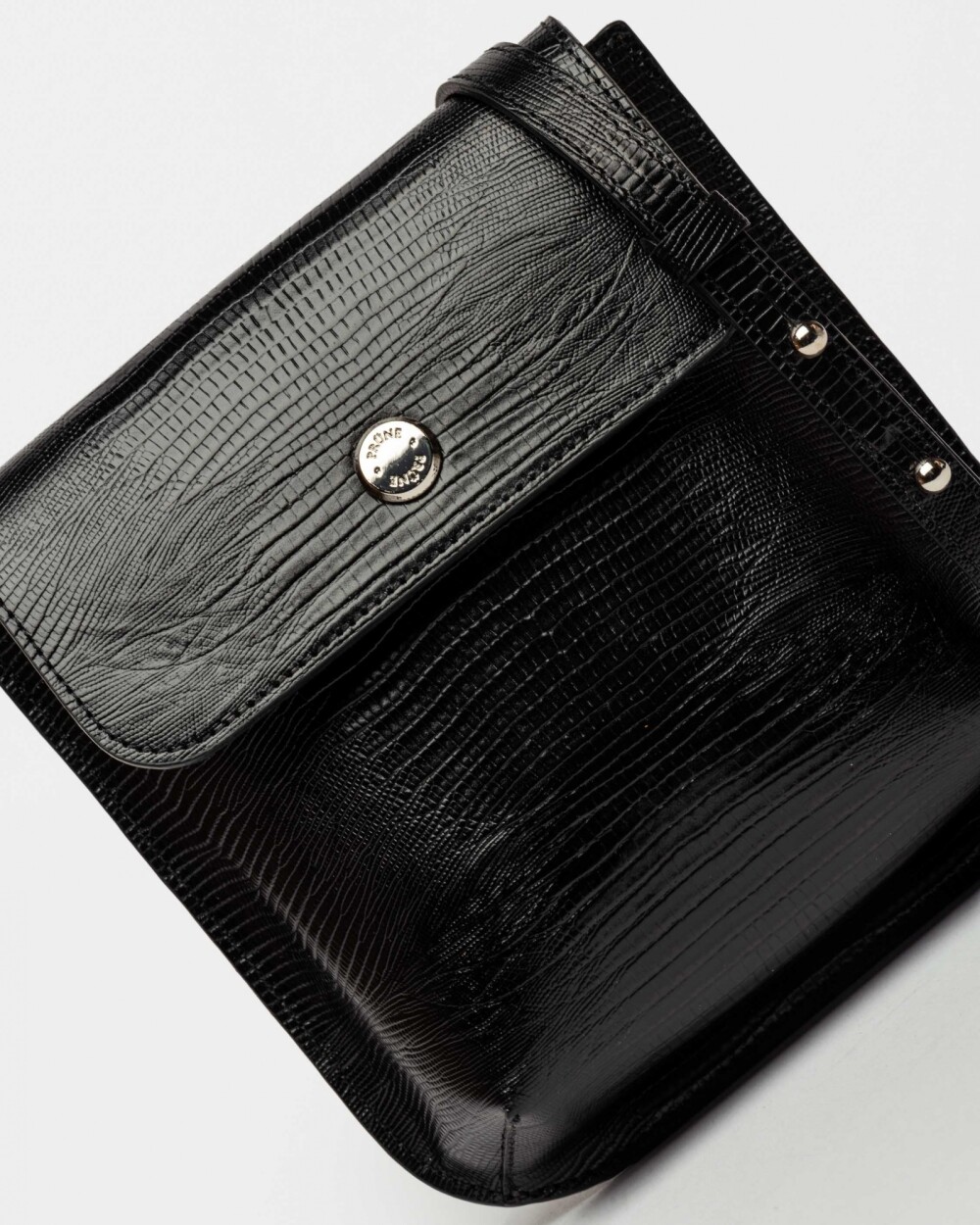 Mini Bag Liana En Cuero Print Lagarto Negro