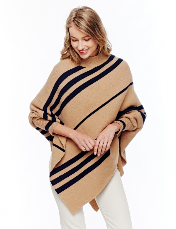 Poncho Lineas TOSTADO/MULTI