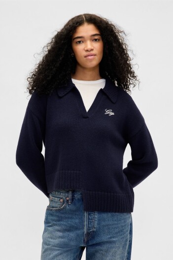 Buzo Polo Logo Gap Mujer Navy Uniform