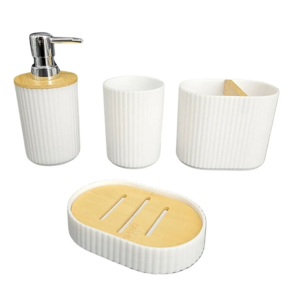 Elegante Kit De Accesorios Para Baño Blanco