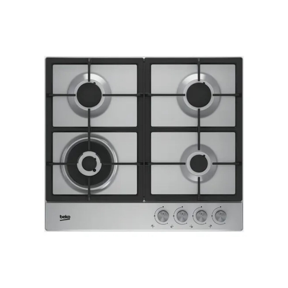 Anafe a gas 60cm 4 hornallas Beko HIAW 64225 SX Acero inoxidable